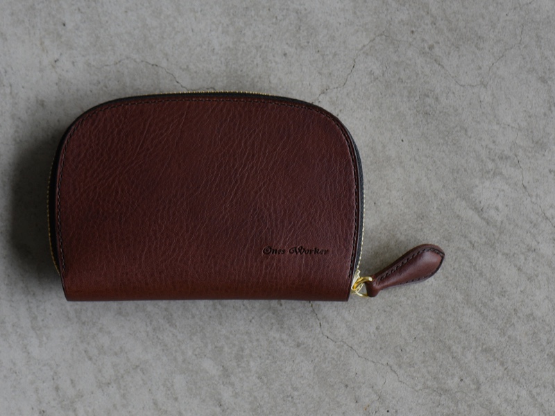 ■送料無料■カラーオーダー■ミネルバボックス ミドルサイズのラウンドファスナーウォレット【タバコ】