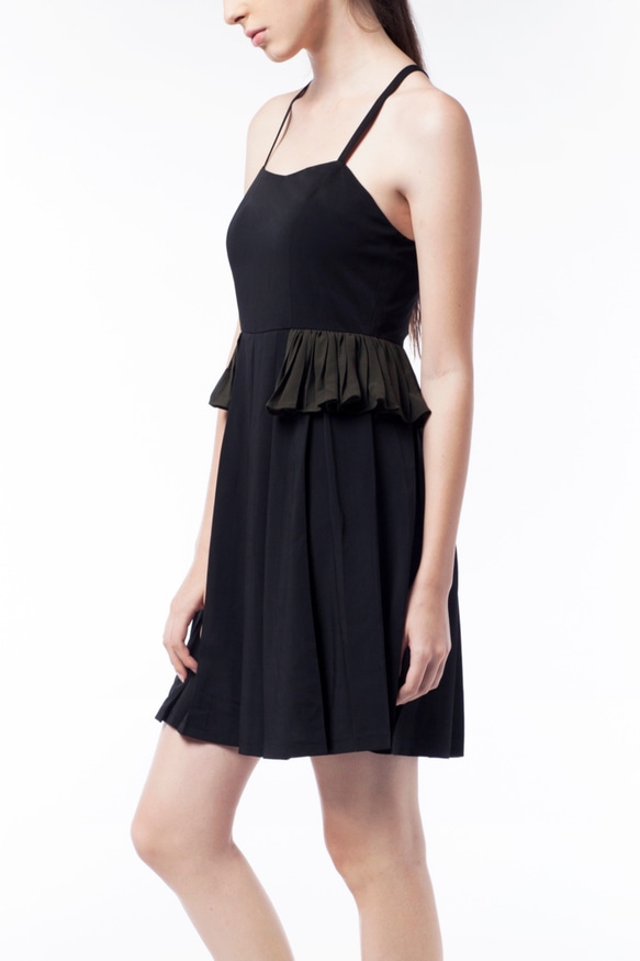 Glancez高級雪紡小黑裙飄逸原創設計夜店網紅款 第4張的照片