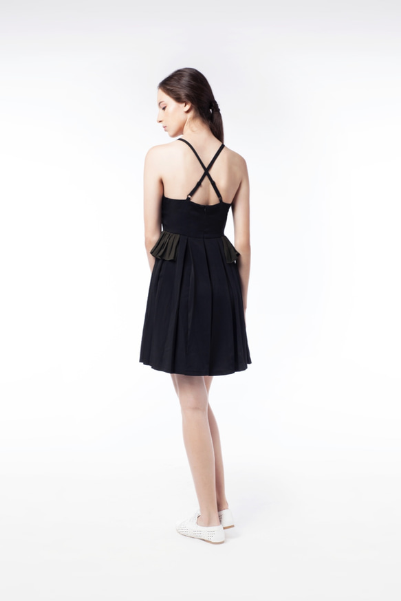 Glancez高級雪紡小黑裙飄逸原創設計夜店網紅款 第2張的照片