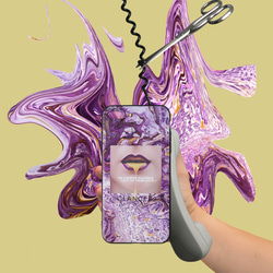 Glancez No Phone Allowedオリジナルの唇紫水彩スローガン3D三次元両面Apple携帯ケース 5枚目の画像