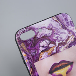 Glancez No Phone Allowedオリジナルの唇紫水彩スローガン3D三次元両面Apple携帯ケース 10枚目の画像