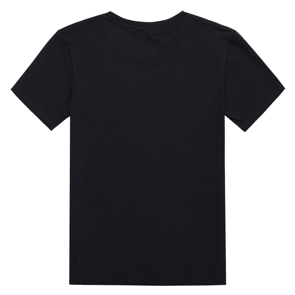 Glancez19春夏オリジナル水彩プリント静かなスローガンコットンTシャツブラック 3枚目の画像