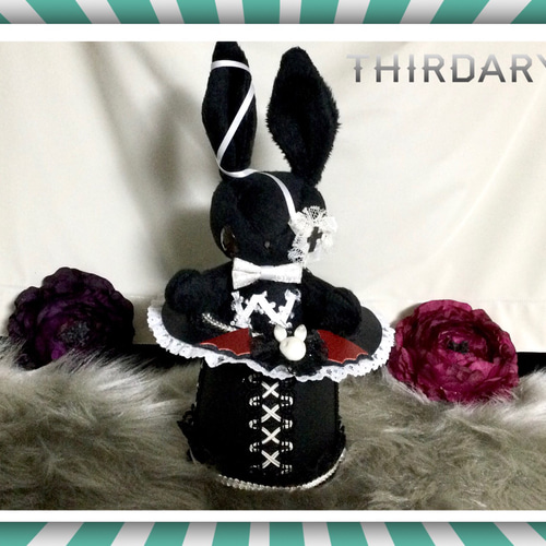 ミニハットとうさぎさん ぬいぐるみ ハンドメイド 海外作家様 ハンドメイド 兎 うさぎのぬいぐるみ】A-SHOW◇Little Beans◇かわいいミニサイズ