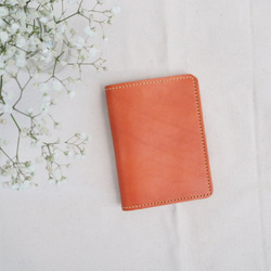 【出遊小物 】手工革製護照套 | 橙色 第3張的照片