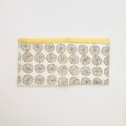 admi print♡ボックスティッシュケース ポケット付 マーガレット黄色 2枚目の画像
