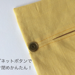 admi print♡ボックスティッシュケース ポケット付 マーガレット黄色 4枚目の画像