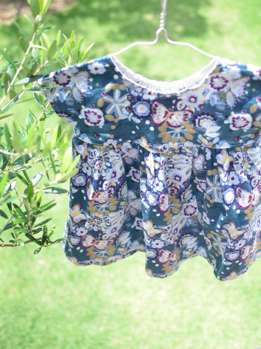 子供ワンピース　子供服　-Butterfly- オリジナル生地　コットン　【受注生産】