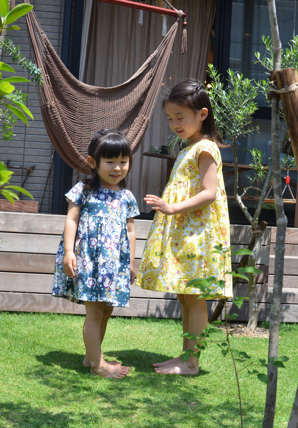 子供ワンピース　子供服　-Butterfly- オリジナル生地　コットン　【受注生産】 4枚目の画像