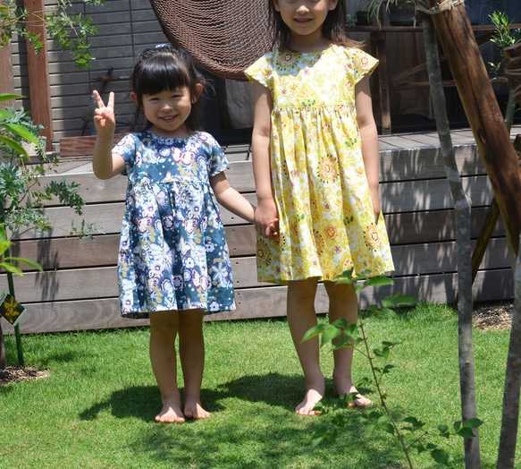 子供ワンピース　子供服　-Butterfly- オリジナル生地　コットン　【受注生産】 7枚目の画像