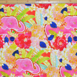 ファブリック生地　布　テキスタイル　コットン　Elephants 5枚目の画像