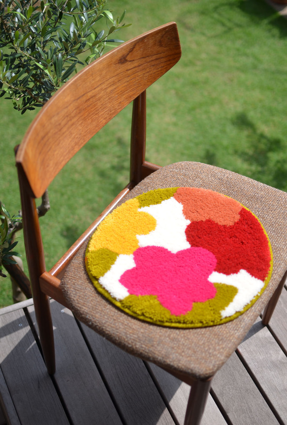 チェアマット Bloom Garden -Colorful- カラフル 花柄／アクリル