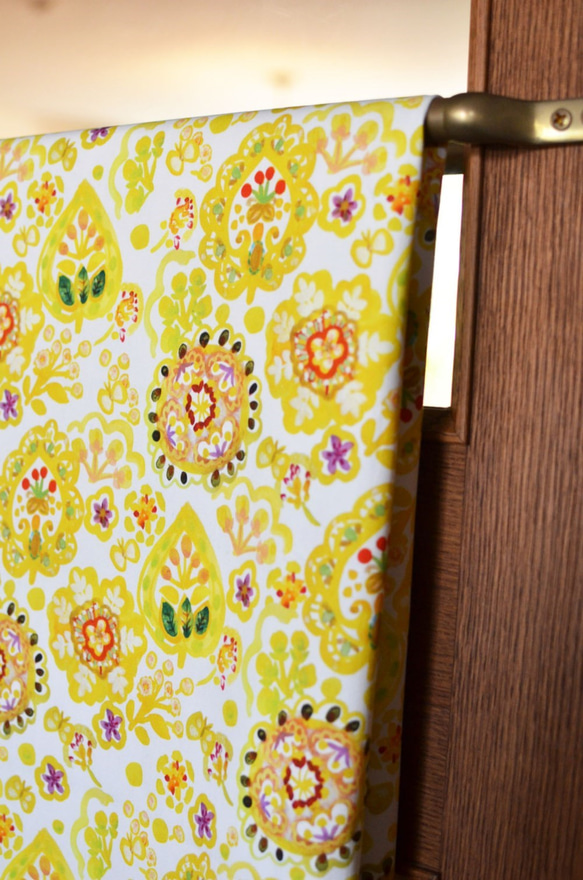 ファブリック生地 布 テキスタイル コットン Floral Yellow 生地