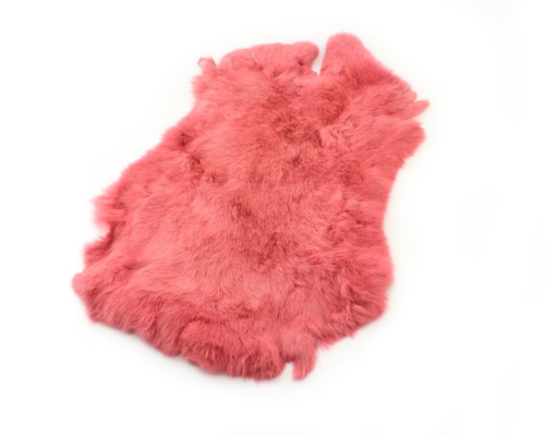 ラビットファー Women's flat rabbit far buckle square head fur shoes