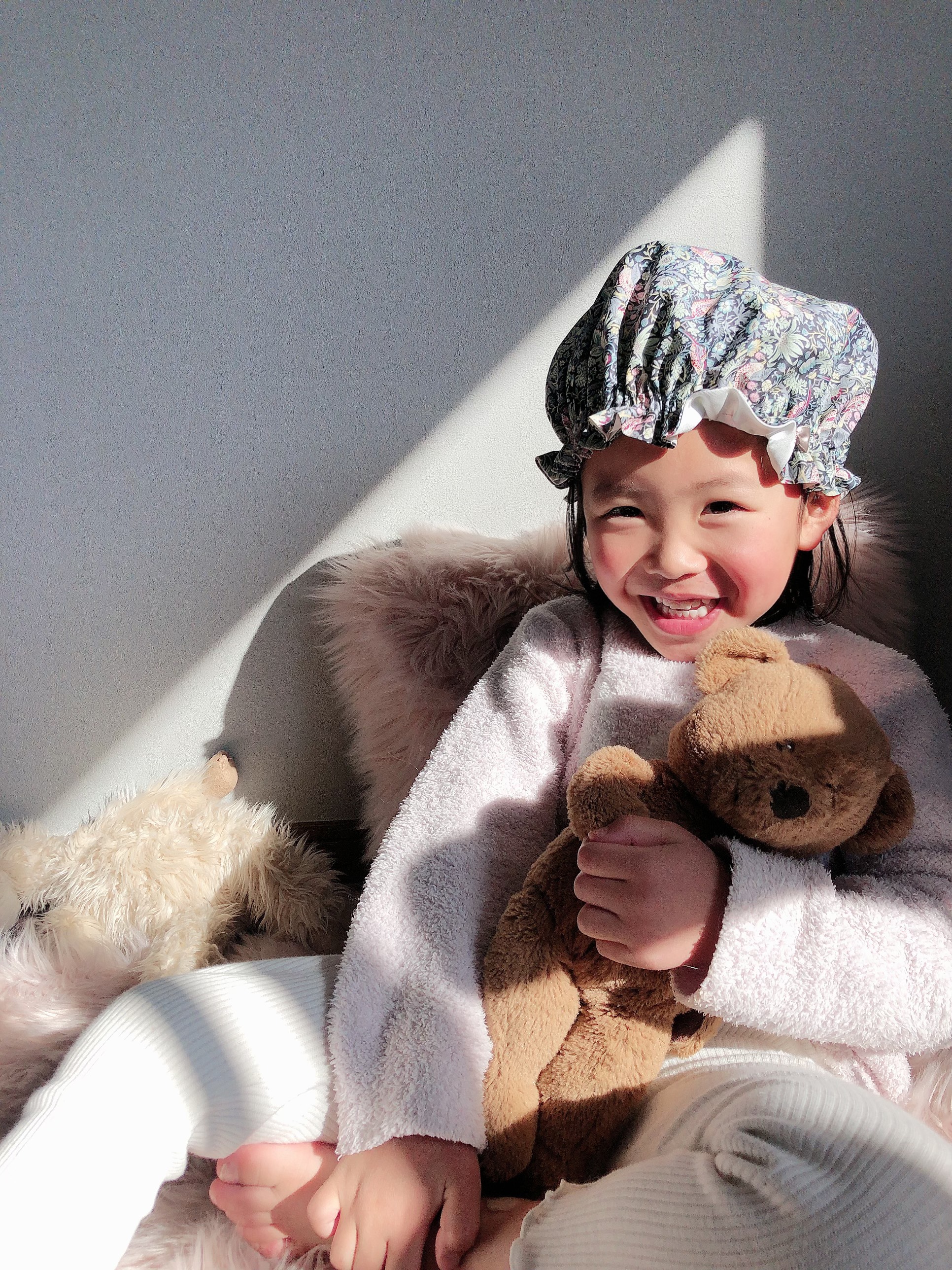 【リバティ生地】お子様2〜7才　こだわりの日本製ナイトキャプ　洗えるシルク使用　Liberty