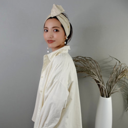 QPPA®︎ 覆蓋絲綢面料米色絲巾，可拆卸和清洗（* 僅覆蓋） 第6張的照片