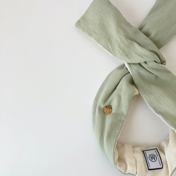 SALE 單套（S/R） | 可更換鋼絲頭巾 | 薄荷綠棉布 | QPPA | 第10張的照片