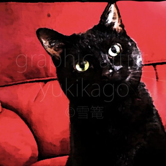 赤と黒・Rouge et noir」猫の居る風景 版画 雪篭 通販 10183485