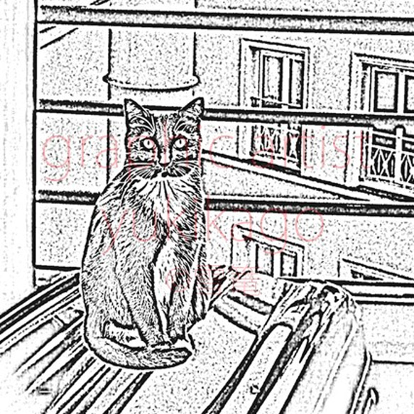 「旅猫・Le voyage du chat」猫のポストカード 2枚目の画像