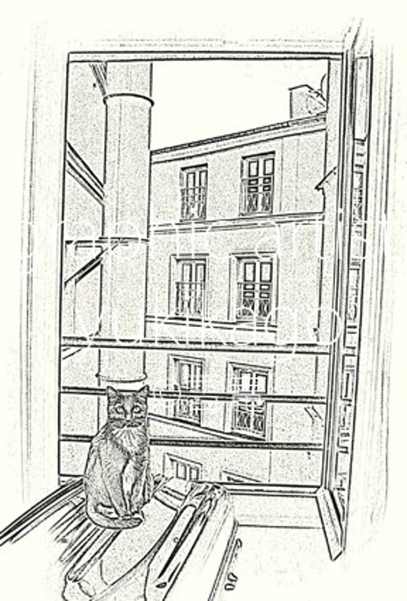 「旅猫・Le voyage du chat」猫のポストカード 3枚目の画像