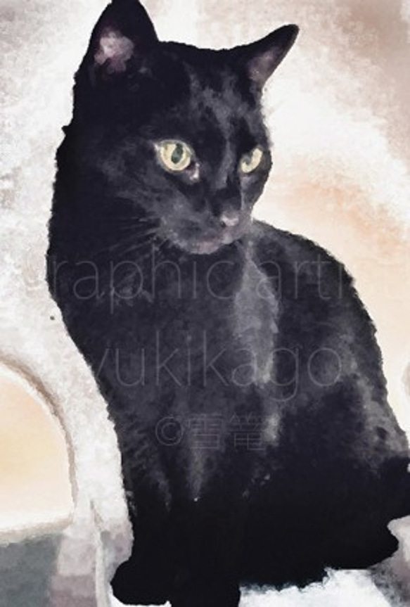 「朧・おぼろ」猫の肖像画 1枚目の画像