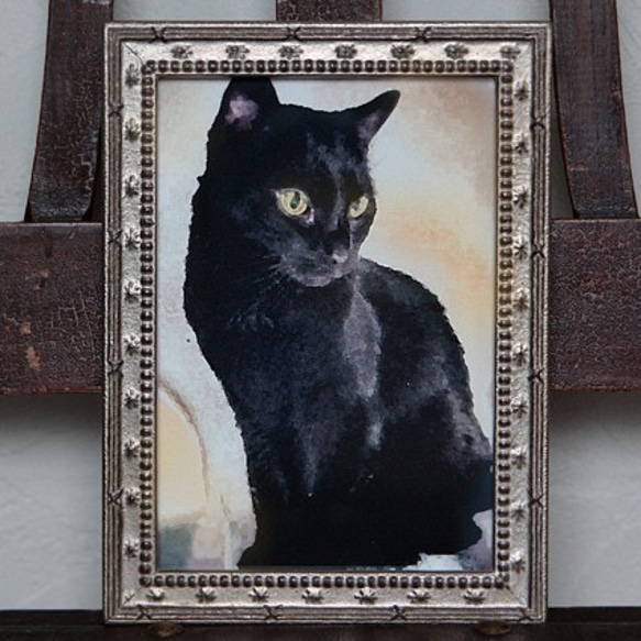「朧・おぼろ」猫の肖像画 2枚目の画像