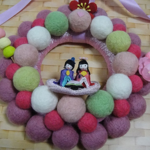 羊毛フェルトで作る 羊毛 リース キット □ ハンドメイド 手芸