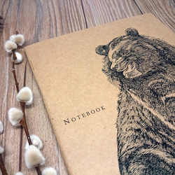 台湾黒熊/石虎/フクロウ - 動物の線画イラストのノート（セットに3つ） 2枚目の画像