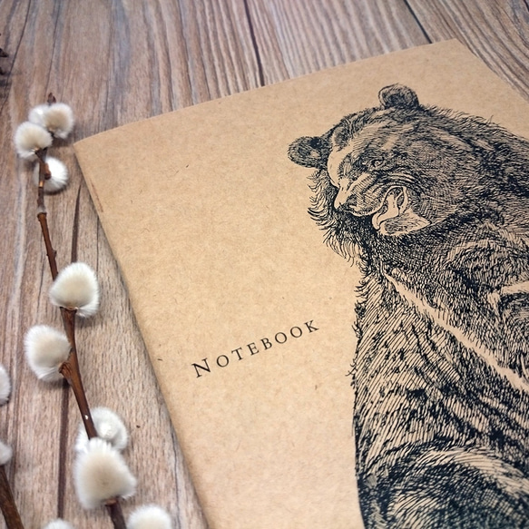 台湾黒熊/石虎/フクロウ - 動物の線画イラストのノート（セットに3つ） 2枚目の画像