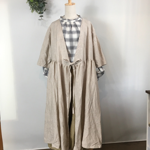 有松絞り ワンピース M～L パフスリーブ 綿 着物リメイク 浴衣