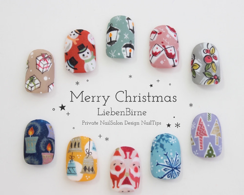 バラ売り】X'masネイルチップ＊Bi ネイルチップ（つけ爪） LiebenBirne