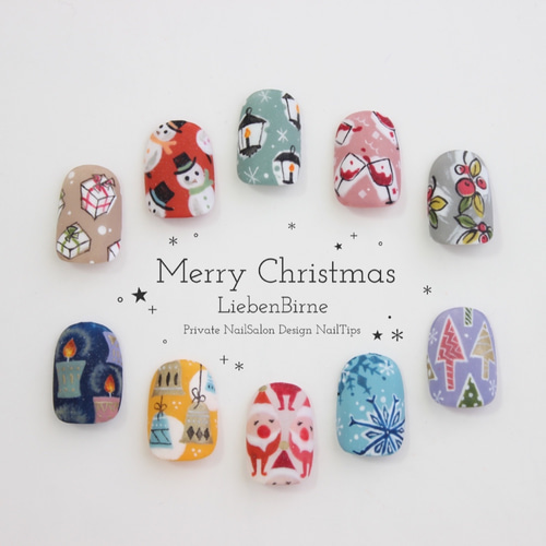 バラ売り】X'masネイルチップ＊Bi ネイルチップ（つけ爪） LiebenBirne