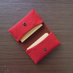 頂天立地的手工布作名片包 ✢ 多種用途 ✢正紅色 第4張的照片