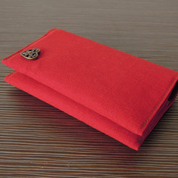 頂天立地的手工布作名片包 ✢ 多種用途 ✢正紅色 第6張的照片