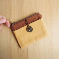 Wallet – Caramel Brown vs. Yellow (owl) 1枚目の画像