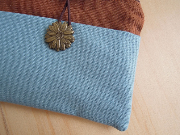 Wallet – Coin Case - Caramel Brown vs. Blue (Chrysanthemum) 2枚目の画像