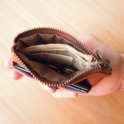 小錢包 – 零錢包 - 焦糖色 vs. 藍色 (雛菊) 第5張的照片