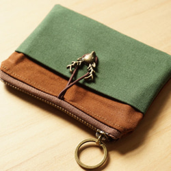 Le Mignon Wallet – Zipper Purse – Brown Vs. Xmas Green 1枚目の画像