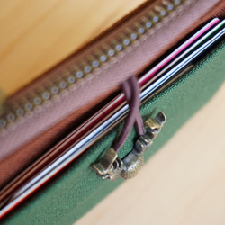 Le Mignon Wallet – Zipper Purse – Brown Vs. Xmas Green 6枚目の画像