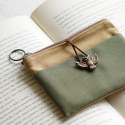 男 女 錢包  [ 駝色 - 橄欖綠 ] 禮物 帆布 小錢包 第2張的照片