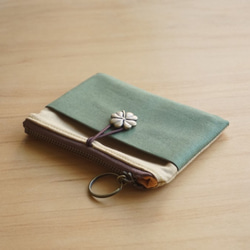 男 女 錢包  [ 駝色 - 橄欖綠 ] 禮物 帆布 小錢包 第4張的照片
