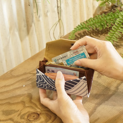 [ 財布 女 ] #2 日本圖紋 布短夾/女夾/對折大鈔/手作禮物 第6張的照片