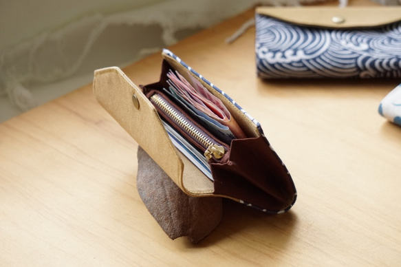 [女 短夾] #1 小海波 布錢包/卡片零錢包/拉鍊袋/輕量 第6張的照片