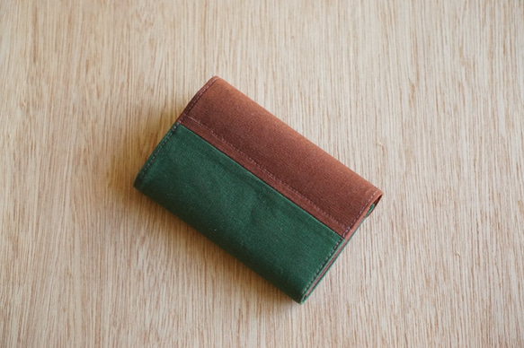 [男 短夾] #8  有分層 小錢包 放入口袋  棕 聖誕綠 第4張的照片