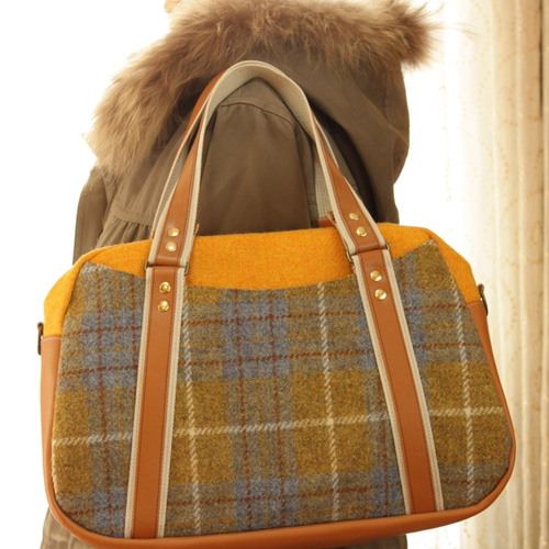 受注製作*＜Harris Tweed ハリスツイード＞*3wayボストンバッグ