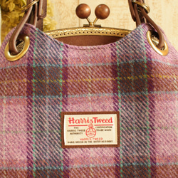 *受注製作*＜HARRIS TWEED＞ハリスツイード ×倉敷帆布*3wayがま口バッグ* 7枚目の画像