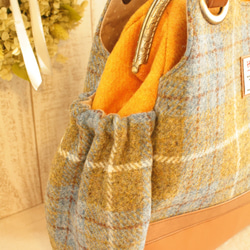 *受注製作*＜HARRIS TWEED＞ハリスツイード*3wayがま口バッグ*イエロー系* 6枚目の画像