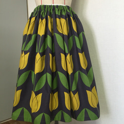 《kai's》USA輸入生地Micheall Miillerの北欧風ギャザースカート 2枚目の画像