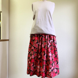 丈オーダー無料《kais》メーいっぱいのLOVEなウエストゴムのギャザースカート 2枚目の画像