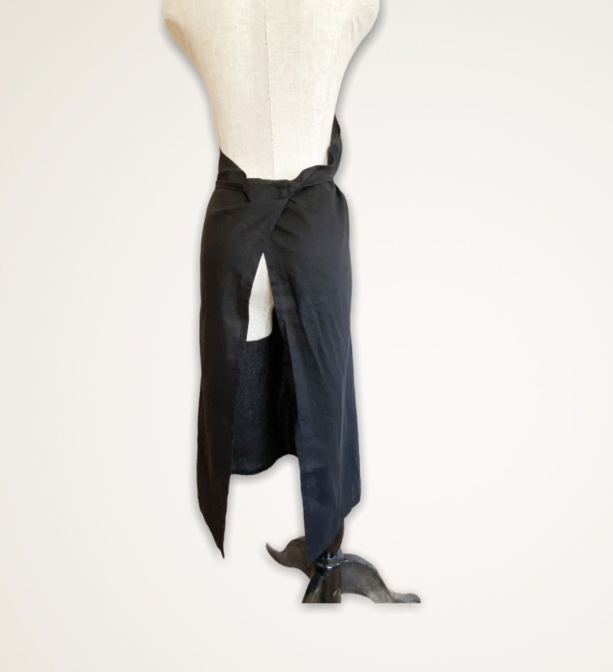 リネンエプロン　ブラック