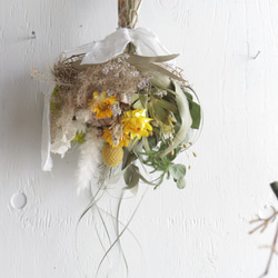 nest botanical bouquet*2way 鳥の巣風ブーケ　ハンギングに　花瓶に挿しても　さりげなく置いても 1枚目の画像